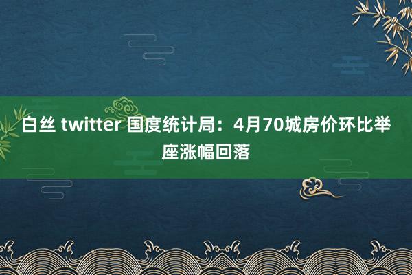 白丝 twitter 国度统计局：4月70城房价环比举座涨幅回落