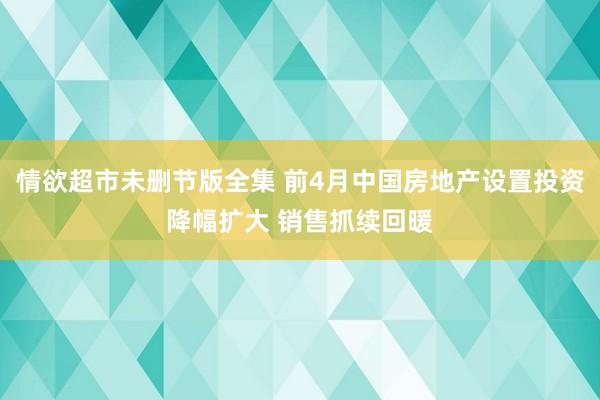 情欲超市未删节版全集 前4月中国房地产设置投资降幅扩大 销售抓续回暖