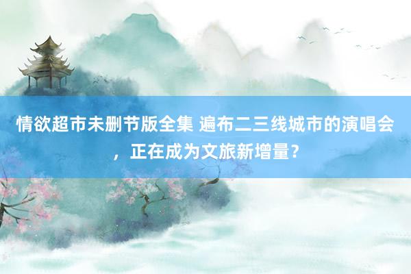 情欲超市未删节版全集 遍布二三线城市的演唱会，正在成为文旅新增量？