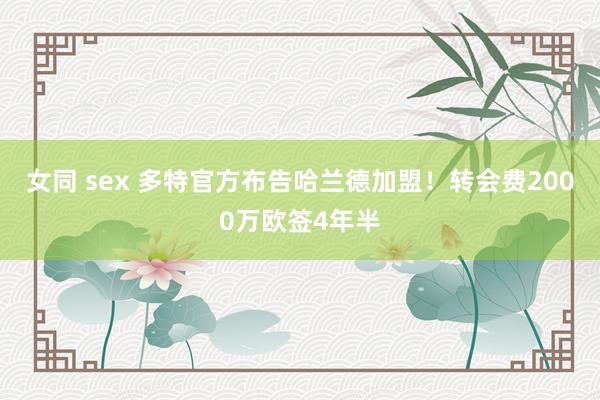 女同 sex 多特官方布告哈兰德加盟！转会费2000万欧签4年半