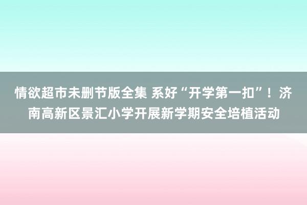 情欲超市未删节版全集 系好“开学第一扣”！济南高新区景汇小学开展新学期安全培植活动