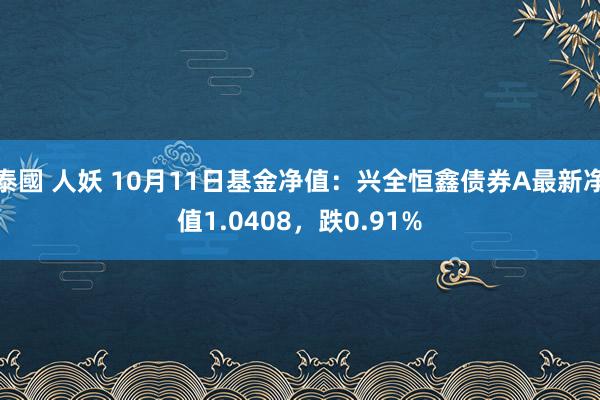 泰國 人妖 10月11日基金净值：兴全恒鑫债券A最新净值1.0408，跌0.91%