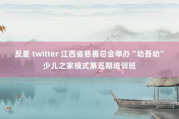 反差 twitter 江西省慈善总会举办“幼吾幼”少儿之家模式第五期培训班