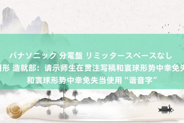 パナソニック 分電盤 リミッタースペースなし 露出・半埋込両用形 造就部：请示师生在贯注写稿和寰球形势中幸免失当使用“谐音字”