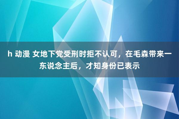 h 动漫 女地下党受刑时拒不认可，在毛森带来一东说念主后，才知身份已表示