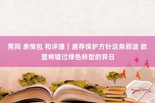 男同 表情包 和评理｜遴荐保护方针这条邪途 欧盟将错过绿色转型的异日