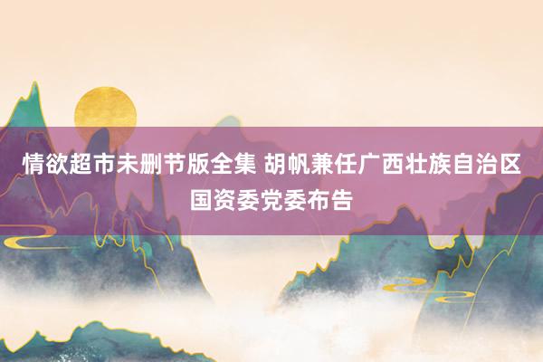 情欲超市未删节版全集 胡帆兼任广西壮族自治区国资委党委布告