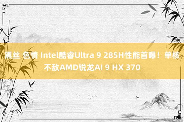 黑丝 色情 Intel酷睿Ultra 9 285H性能首曝！单核不敌AMD锐龙AI 9 HX 370