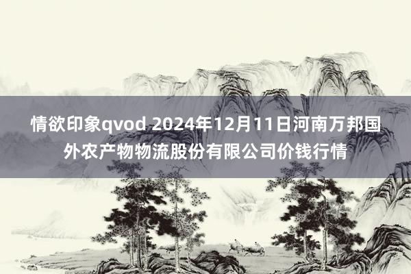 情欲印象qvod 2024年12月11日河南万邦国外农产物物流股份有限公司价钱行情