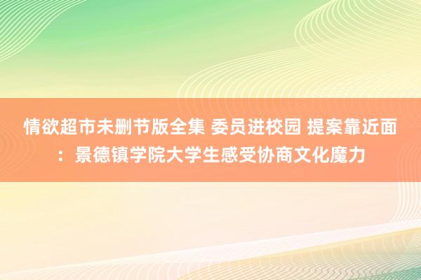 情欲超市未删节版全集 委员进校园 提案靠近面：景德镇学院大学生感受协商文化魔力