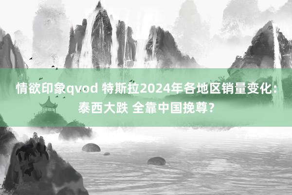 情欲印象qvod 特斯拉2024年各地区销量变化：泰西大跌 全靠中国挽尊？