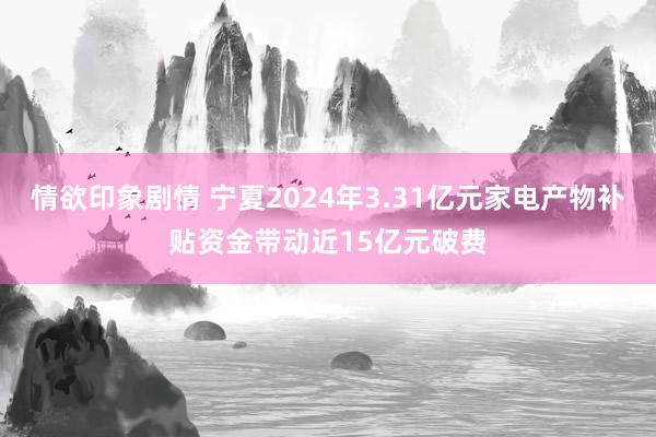 情欲印象剧情 宁夏2024年3.31亿元家电产物补贴资金带动近15亿元破费