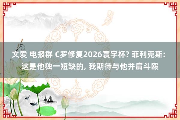 文爱 电报群 C罗修复2026寰宇杯? 菲利克斯: 这是他独一短缺的， 我期待与他并肩斗殴