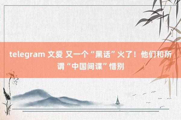 telegram 文爱 又一个“黑话”火了！他们和所谓“中国间谍”惜别