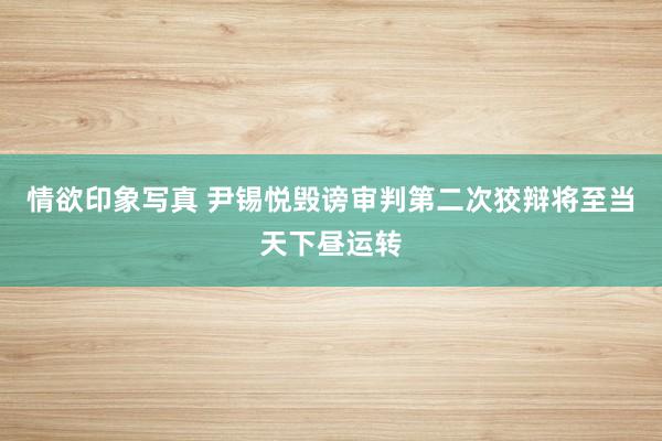 情欲印象写真 尹锡悦毁谤审判第二次狡辩将至当天下昼运转